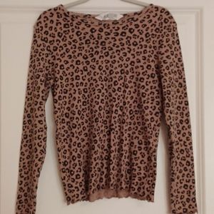 Girls Long Sleeve Leopard Top